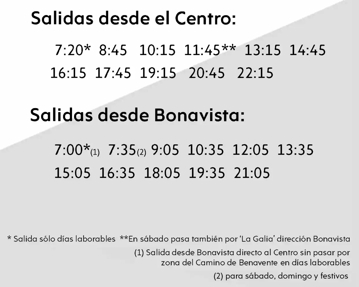 Horarios Línea R1 Interurbana Horarios Línea R1 Interurbana