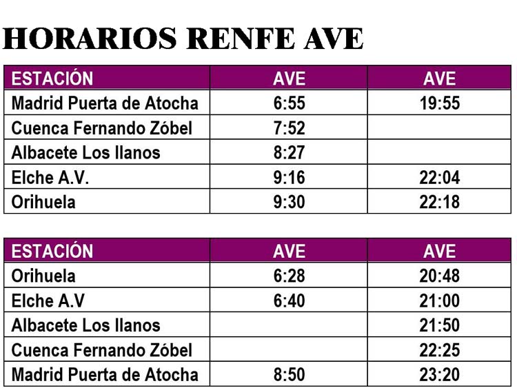 horarioselche AVE