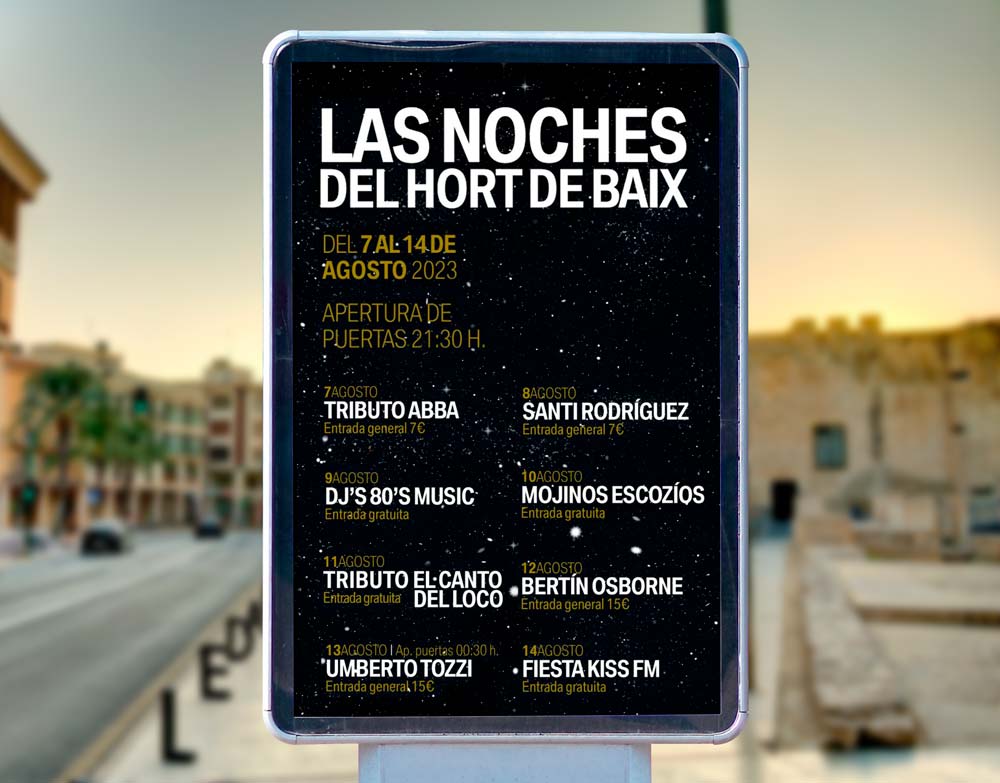 Noches del Hort de Baix Fiestas Agosto Elche 2023