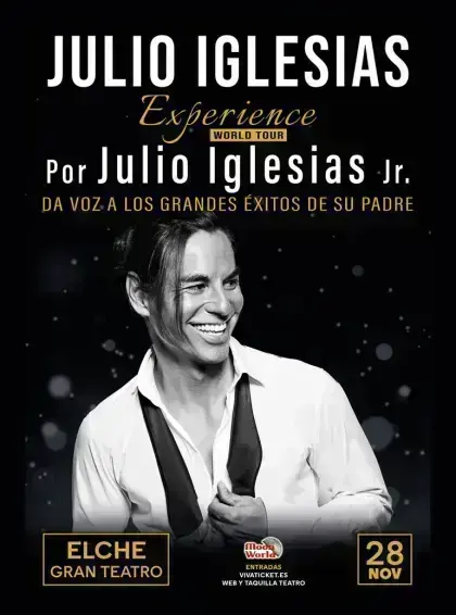 Julio Iglesias Jr. · Música en Gran Teatro de Elche de Elche (Sábado 28 de noviembre de 2026 · 20:00 h)