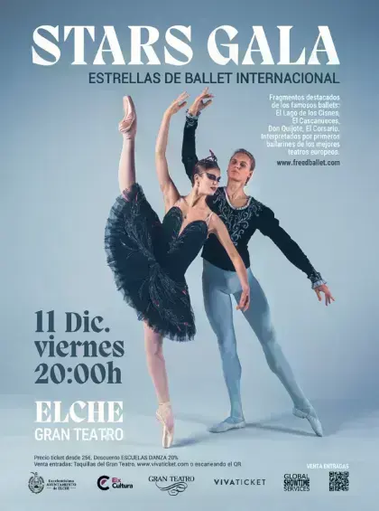 Stars Gala · Estrellas de Ballet Internacional · Danza en Gran Teatro de Elche de Elche (Viernes 11 de diciembre de 2026 · 20:00 h)